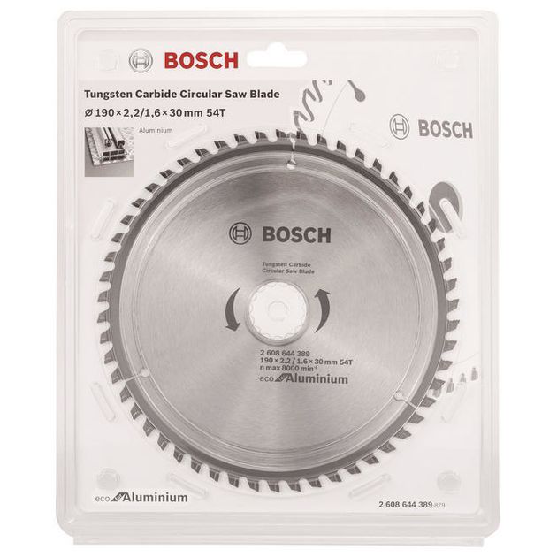 Bosch Диск пиляльний Eco for Aluminium 190x2.42/1.6x30мм 54TCG, фото , изображение 3 | SNABZHENIE.com.ua
