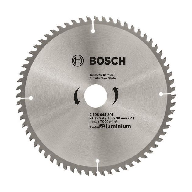 Bosch Диск пиляльний Eco for Aluminium 210x2.4x30-64T, фото , зображення 2 | SNABZHENIE.com.ua Bosch Диск пиляльний Eco for Aluminium 210x2.4x30-64T, фото , зображення 2 | SNABZHENIE.com.ua