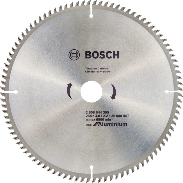 Bosch Диск пиляльний Eco for Aluminium 254x3x30-96T, фото , зображення 2 | SNABZHENIE.com.ua Bosch Диск пиляльний Eco for Aluminium 254x3x30-96T, фото , зображення 2 | SNABZHENIE.com.ua