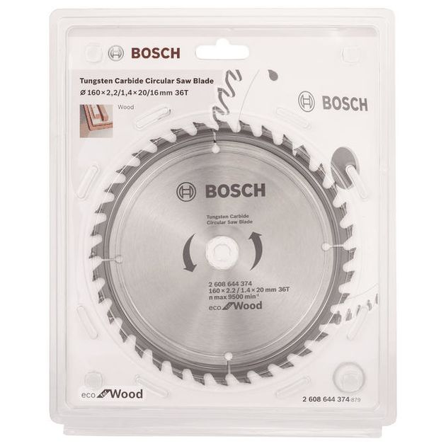 Bosch Диск пиляльний Eco for Wood 160x2.2x20-36T, фото , изображение 3 | SNABZHENIE.com.ua