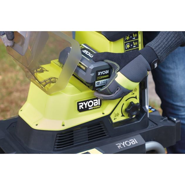 Ryobi Подрібнювач садовий акумуляторний Max Power RY36SHX40-0 36В 40мм 55л 18кг (без АКБ та ЗУ) фреза низькошумний, фото , зображення 7 | SNABZHENIE.com.ua Ryobi Подрібнювач садовий акумуляторний Max Power RY36SHX40-0 36В 40мм 55л 18кг (без АКБ та ЗУ) фреза низькошумний, фото , зображення 7 | SNABZHENIE.com.ua