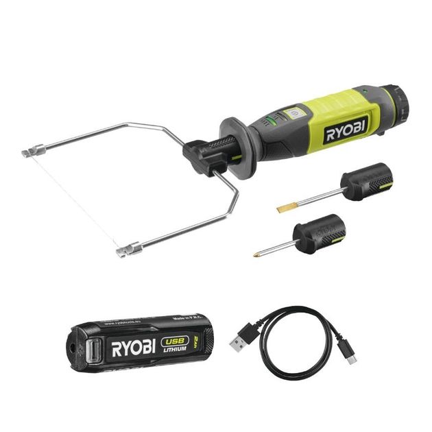 Ryobi Термоніж RHC4-120G акумуляторний 4В USB Lithium 450 градусів 5 змінних насадок АКБ 1х2Аг, фото , изображение 2 | SNABZHENIE.com.ua Ryobi Термоніж RHC4-120G акумуляторний 4В USB Lithium 450 градусів 5 змінних насадок АКБ 1х2Аг, фото , изображение 2 | SNABZHENIE.com.ua