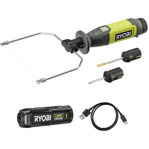 Ryobi Термоніж RHC4-120G акумуляторний 4В USB Lithium 450 градусів 5 змінних насадок АКБ 1х2Аг, фото  | SNABZHENIE.com.ua