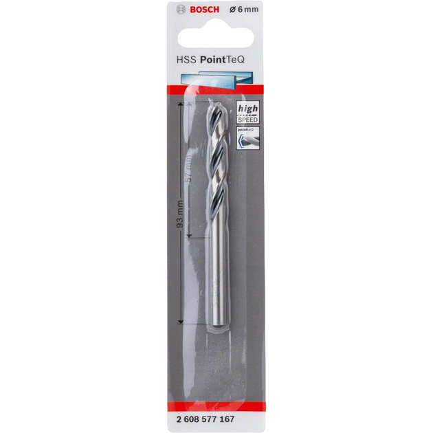 Bosch Свердло по металу HSS-PointTeQ, 6х57х93мм, фото  | SNABZHENIE.com.ua