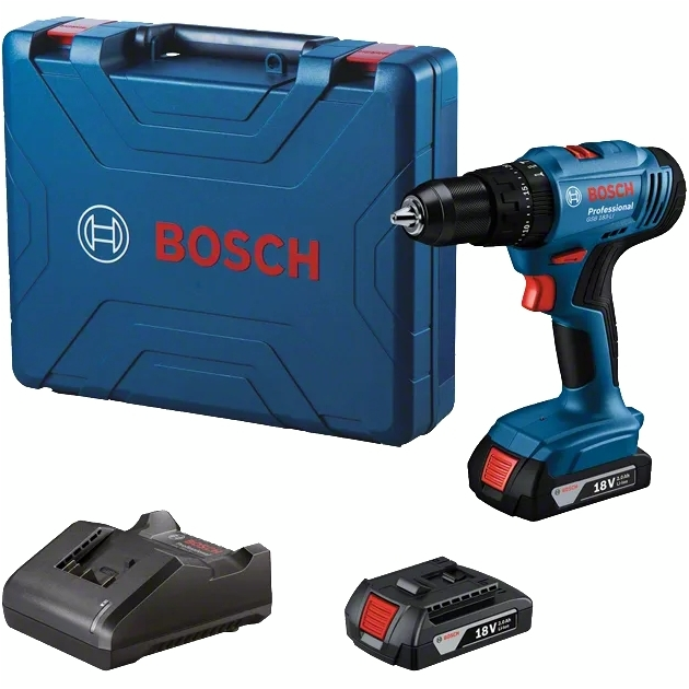 Bosch Шурупокрут-дриль ударний акумуляторний GSB 183-LI 18В 2х2А·год 21-56Нм 374-1815об·хв кейс 1.2кг, фото , зображення 2 | SNABZHENIE.com.ua Bosch Шурупокрут-дриль ударний акумуляторний GSB 183-LI 18В 2х2А·год 21-56Нм 374-1815об·хв кейс 1.2кг, фото , зображення 2 | SNABZHENIE.com.ua