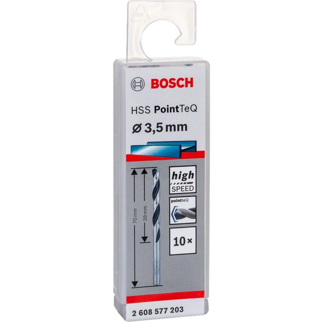 Bosch Свердло по металу HSS-PointTeQ, 3.5х39х70мм, 10шт, фото  | SNABZHENIE.com.ua
