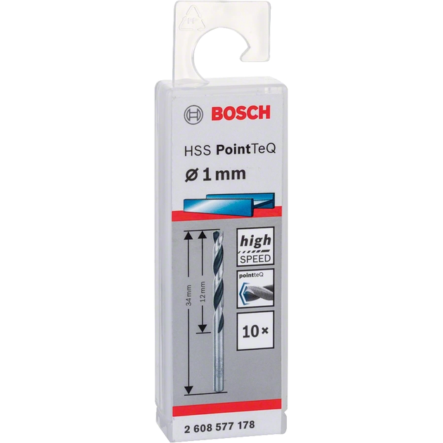 Bosch Свердло по металу HSS-PointTeQ, 1х12х34мм, 10шт, фото , зображення 3 | SNABZHENIE.com.ua