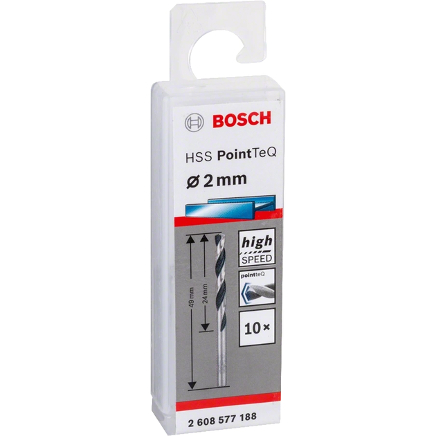 Bosch Свердло по металу HSS-PointTeQ, 2х24х49мм, 10шт, фото , зображення 8 | SNABZHENIE.com.ua