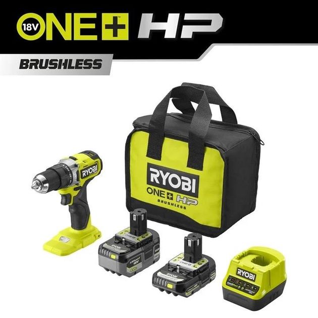 Ryobi Шурупокрут-дриль акумуляторний ONE+ HP RPD18C-242S 18В 1х2А·год 1х4А·год ЗП 54Нм 450·1700об·хв 1кг сумка, фото , зображення 8 | SNABZHENIE.com.ua Ryobi Шурупокрут-дриль акумуляторний ONE+ HP RPD18C-242S 18В 1х2А·год 1х4А·год ЗП 54Нм 450·1700об·хв 1кг сумка, фото , зображення 8 | SNABZHENIE.com.ua
