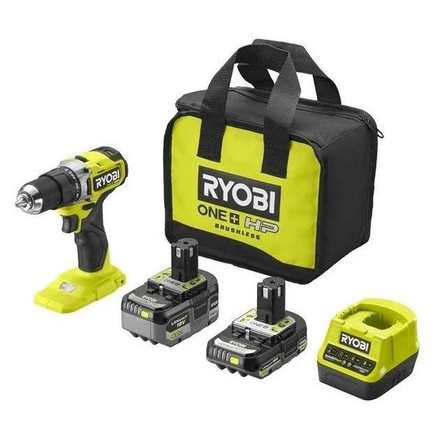 Ryobi Шурупокрут-дриль акумуляторний ONE+ HP RPD18C-242S 18В 1х2А·год 1х4А·год ЗП 54Нм 450·1700об·хв 1кг сумка, фото  | SNABZHENIE.com.ua