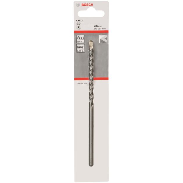 Bosch Свердло по бетону CYL-3, 6х90х150мм SilverPercussion, фото  | SNABZHENIE.com.ua