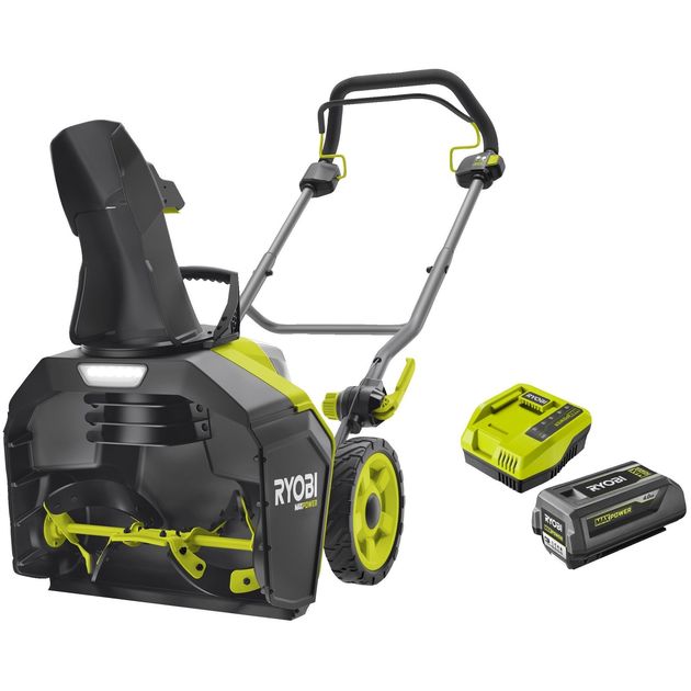 Ryobi Снігоприбиральна машина акумуляторна Max Power RY36STX45A-140 36В 1х4А·год ширина 45см безщітковий двигун викид до 8м висота до 25см 21кг, фото  | SNABZHENIE.com.ua