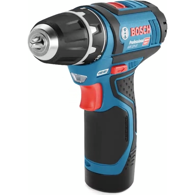 Bosch Шурупокрут-дриль акумуляторний GSR 12V-15 12В 2х2А/год 15-30Нм 0-400/400-1300об·хв 1кг набір 10 біт кейс, фото , зображення 6 | SNABZHENIE.com.ua