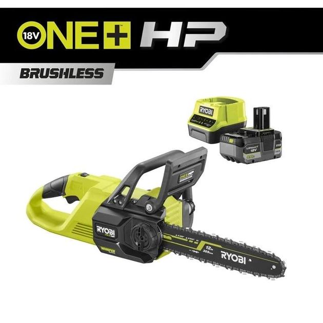 Ryobi Пила ланцюгова акумуляторна ONE+ HP RY18CSX30A-150 18B 1х5А·год ЗП шина 30см безщіткова 13.2м/с 3.2кг, фото , изображение 3 | SNABZHENIE.com.ua