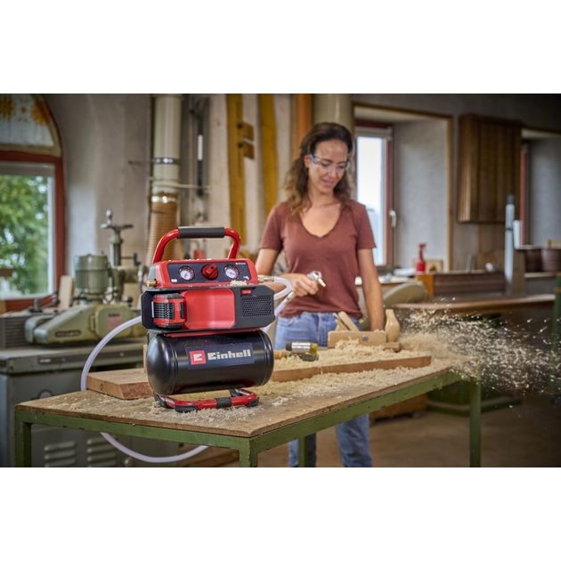 Einhell Компресор повітряний TE-AC 18/75 Li OF - Solo, акумуляторний 18В PXC, 8бар, 75л/хв, бак 5л, 7.76кг, (без АКБ та ЗП), фото , изображение 3 | SNABZHENIE.com.ua Einhell Компресор повітряний TE-AC 18/75 Li OF - Solo, акумуляторний 18В PXC, 8бар, 75л/хв, бак 5л, 7.76кг, (без АКБ та ЗП), фото , изображение 3 | SNABZHENIE.com.ua