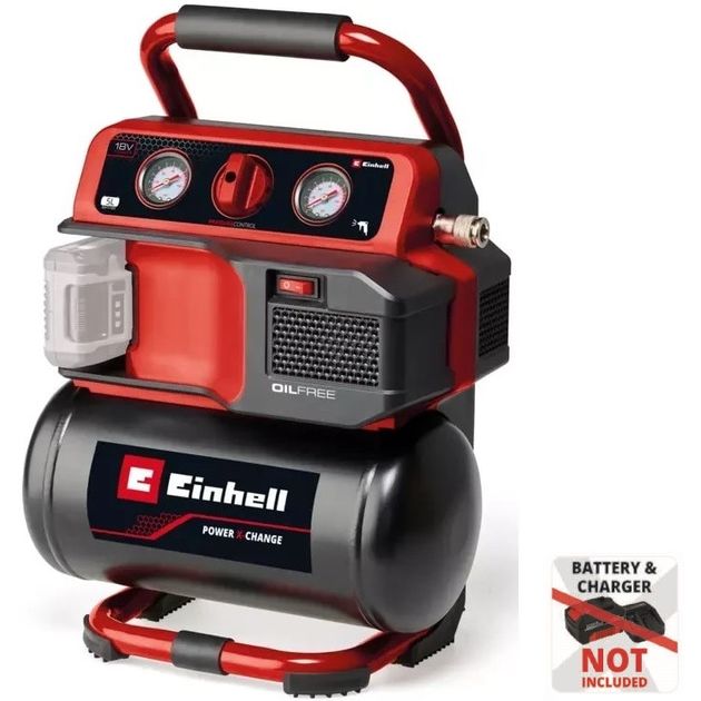 Einhell Компресор повітряний TE-AC 18/75 Li OF - Solo, акумуляторний 18В PXC, 8бар, 75л/хв, бак 5л, 7.76кг, (без АКБ та ЗП), фото , изображение 2 | SNABZHENIE.com.ua Einhell Компресор повітряний TE-AC 18/75 Li OF - Solo, акумуляторний 18В PXC, 8бар, 75л/хв, бак 5л, 7.76кг, (без АКБ та ЗП), фото , изображение 2 | SNABZHENIE.com.ua