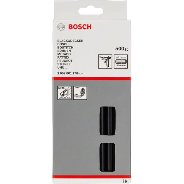 Bosch Стрижні клейові, 11х200мм, 500г, чорний, фото , зображення 3 | SNABZHENIE.com.ua