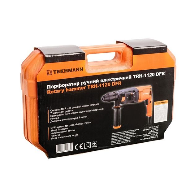 TEKHMANN Перфоратор TRH-1120 DFR SDS-Plus 1120Вт 3Дж 3.5кг, фото , изображение 10 | SNABZHENIE.com.ua TEKHMANN Перфоратор TRH-1120 DFR SDS-Plus 1120Вт 3Дж 3.5кг, фото , изображение 10 | SNABZHENIE.com.ua