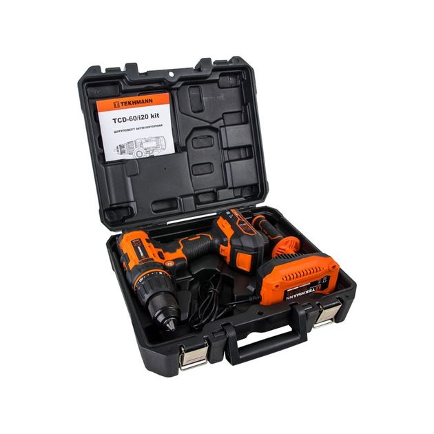 TEKHMANN Шурупокрут-дриль акумуляторний TCD-60/i20 kit 20В 1x2А·год 60Нм 440·1650об·хв 1.55кг, фото , зображення 6 | SNABZHENIE.com.ua TEKHMANN Шурупокрут-дриль акумуляторний TCD-60/i20 kit 20В 1x2А·год 60Нм 440·1650об·хв 1.55кг, фото , зображення 6 | SNABZHENIE.com.ua