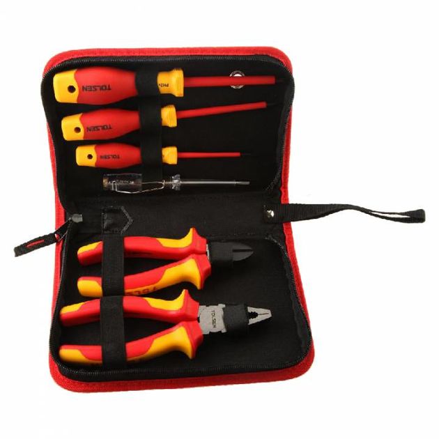 Tolsen Набір інструментів VDE, діелектричний, 6шт, для електрика 1000В, CrV та S2, фото , зображення 3 | SNABZHENIE.com.ua