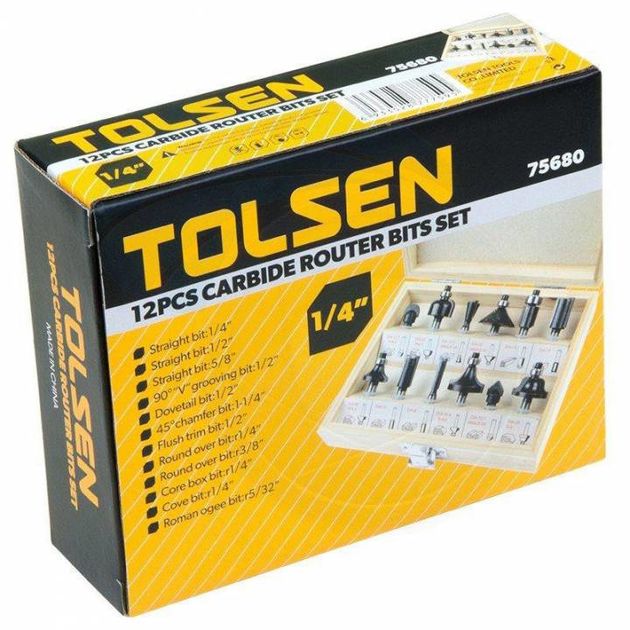 Tolsen Набір фрез по дереву, 15шт, 1/4”,6-28.6мм, фото , изображение 4 | SNABZHENIE.com.ua Tolsen Набір фрез по дереву, 15шт, 1/4”,6-28.6мм, фото , изображение 4 | SNABZHENIE.com.ua