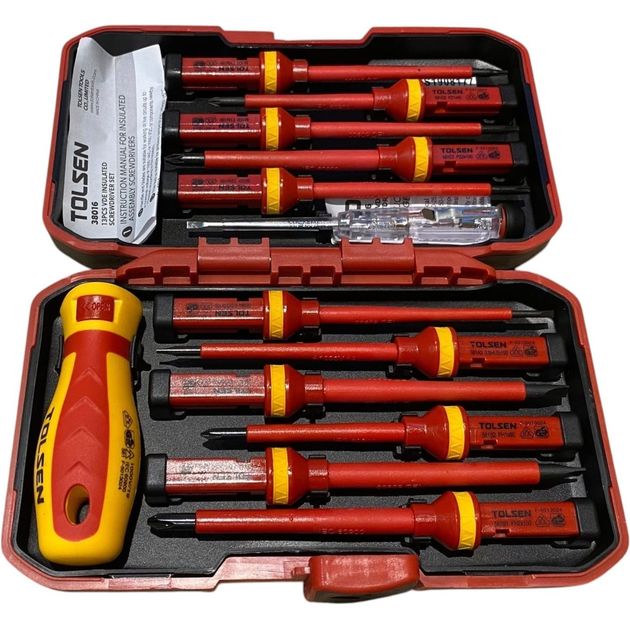 Tolsen Викрутки VDE набір 13шт, діелектричні, PH, PZ, Torx, CrV, кейс, фото , изображение 3 | SNABZHENIE.com.ua Tolsen Викрутки VDE набір 13шт, діелектричні, PH, PZ, Torx, CrV, кейс, фото , изображение 3 | SNABZHENIE.com.ua