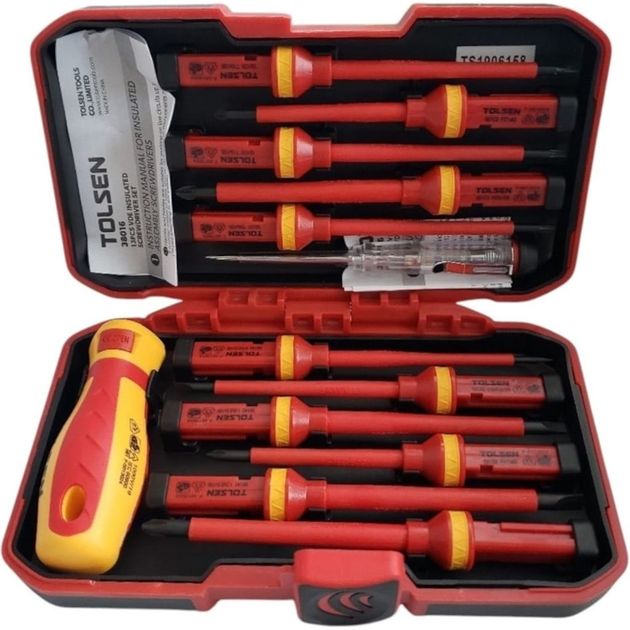 Tolsen Викрутки VDE набір 13шт, діелектричні, PH, PZ, Torx, CrV, кейс, фото , изображение 4 | SNABZHENIE.com.ua Tolsen Викрутки VDE набір 13шт, діелектричні, PH, PZ, Torx, CrV, кейс, фото , изображение 4 | SNABZHENIE.com.ua