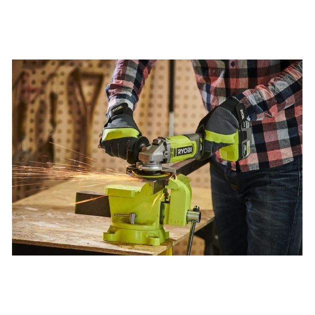 Ryobi Шліфмашина кутова акумуляторна ONE+ RAG18125-1C40S 125мм 18В 1х4А·год 9000об·хв 2.2кг сумка, фото , изображение 3 | SNABZHENIE.com.ua Ryobi Шліфмашина кутова акумуляторна ONE+ RAG18125-1C40S 125мм 18В 1х4А·год 9000об·хв 2.2кг сумка, фото , изображение 3 | SNABZHENIE.com.ua