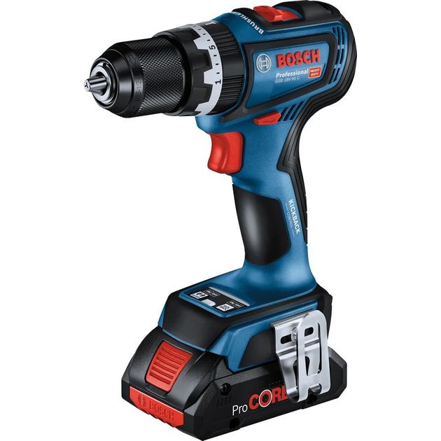 Bosch Шурупокрут-дриль акумуляторний GSB 18V-90 C 18В 2х4А·год 36·64Нм 0-630·0-2100об·хв 1.2кг, фото  | SNABZHENIE.com.ua