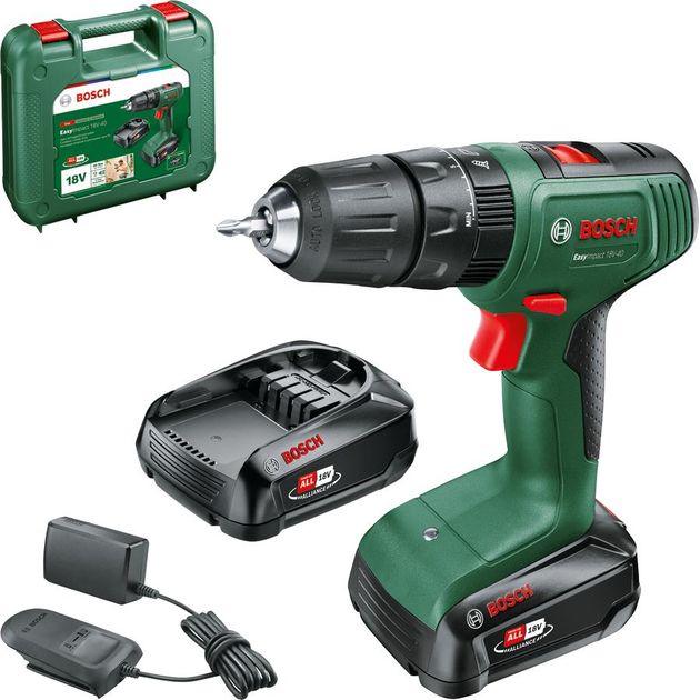 Bosch Шурупокрут-дриль акумуляторний EasyImpact 18V-40 18В 2х2А·год 20·38Нм 0-430·0-1630об·хв кейс ЗП 1.4кг, фото , изображение 3 | SNABZHENIE.com.ua Bosch Шурупокрут-дриль акумуляторний EasyImpact 18V-40 18В 2х2А·год 20·38Нм 0-430·0-1630об·хв кейс ЗП 1.4кг, фото , изображение 3 | SNABZHENIE.com.ua