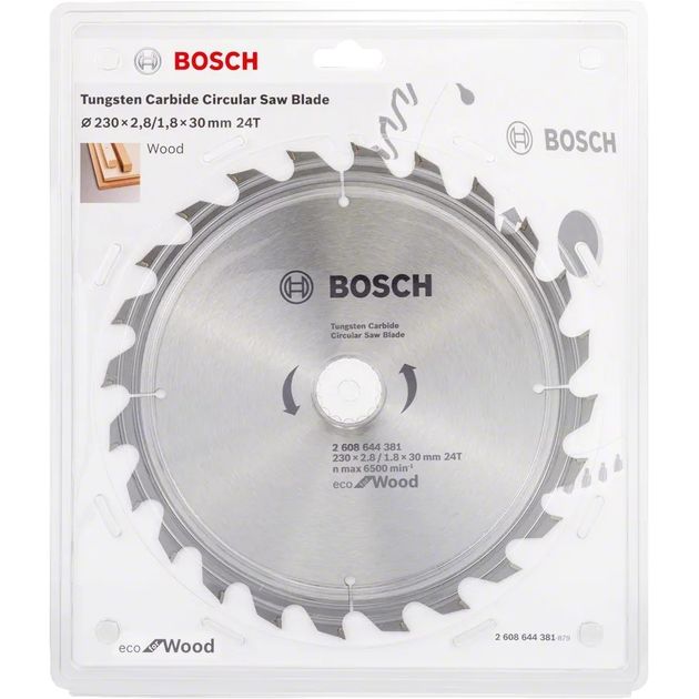 Bosch Диск пиляльний Eco for Wood 230x30-24T, фото , изображение 3 | SNABZHENIE.com.ua