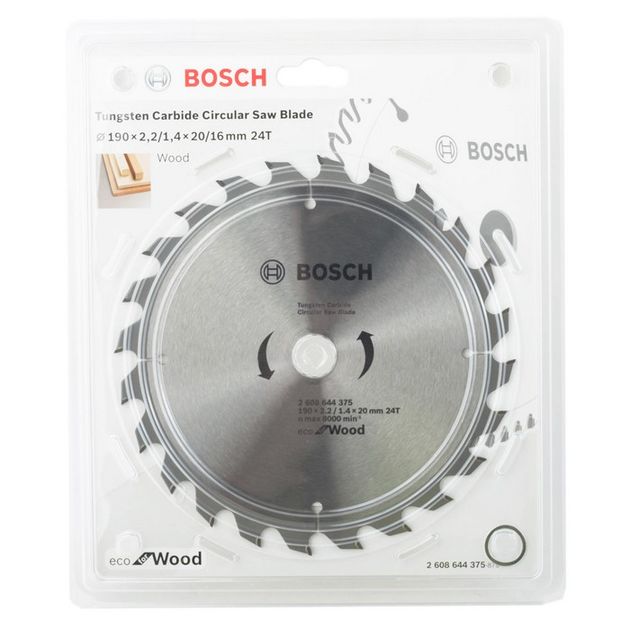 Bosch Диск пиляльний Eco for Wood 190x20/16-24T, фото , зображення 3 | SNABZHENIE.com.ua