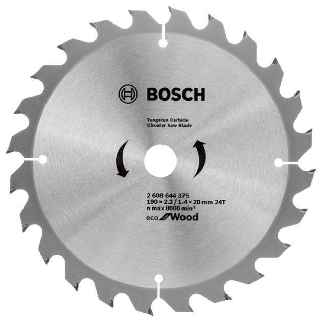 Bosch Диск пиляльний Eco for Wood 190x20/16-24T, фото  | SNABZHENIE.com.ua