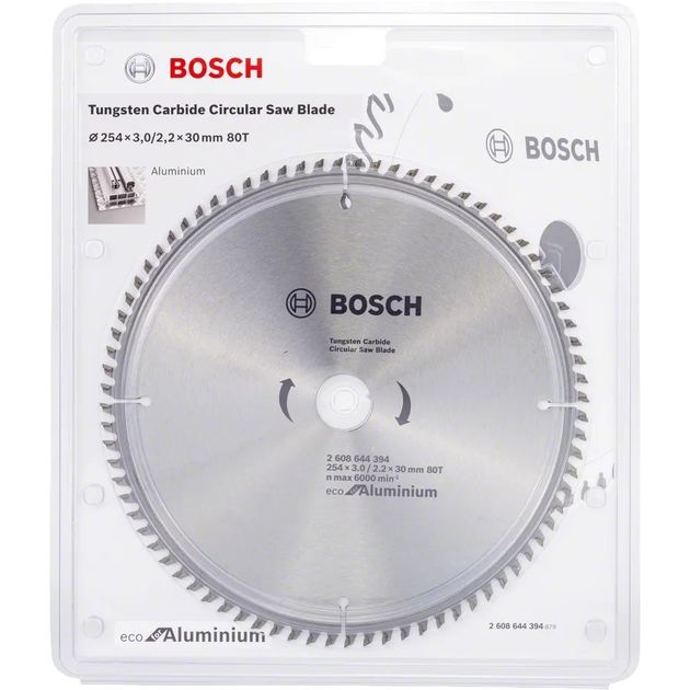 Bosch Диск пиляльний Eco for Aluminium 254x30-80T, фото , изображение 3 | SNABZHENIE.com.ua