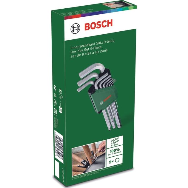 Bosch Ключі шестигранні, набір 9шт, кулястий наконечник, 1.5-10мм, CrV, фото , зображення 7 | SNABZHENIE.com.ua Bosch Ключі шестигранні, набір 9шт, кулястий наконечник, 1.5-10мм, CrV, фото , зображення 7 | SNABZHENIE.com.ua