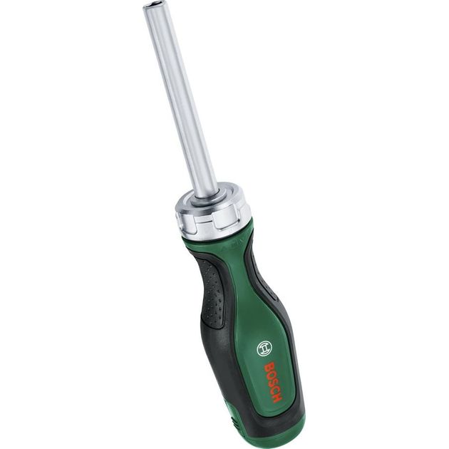 Bosch Викрутка  з тріскачкою, 12 насадок, руків'я PC+ABS+TPR , 207мм, сталь CrV, фото  | SNABZHENIE.com.ua