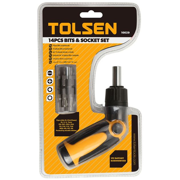 Tolsen Біти, набір 4шт, 1/4", бітотримач, SL,PH,TX,HX, CrV, фото  | SNABZHENIE.com.ua