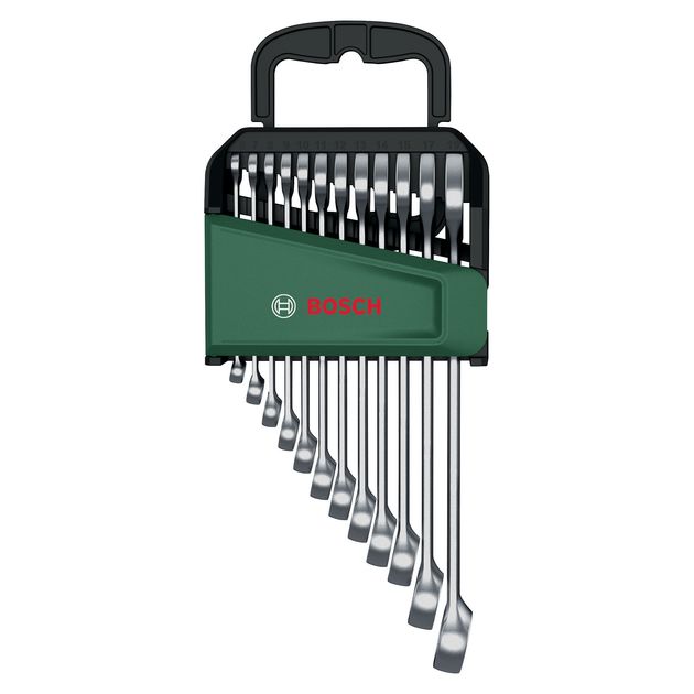 Bosch Ключі гайкові, набір 12шт, комбіновані, 6-19мм, CrV, фото , зображення 2 | SNABZHENIE.com.ua Bosch Ключі гайкові, набір 12шт, комбіновані, 6-19мм, CrV, фото , зображення 2 | SNABZHENIE.com.ua