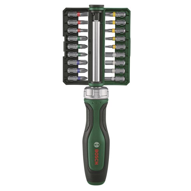 Bosch Викрутка з тріскачкою, 18 біт, 225мм, сталь CrV, фото , изображение 3 | SNABZHENIE.com.ua