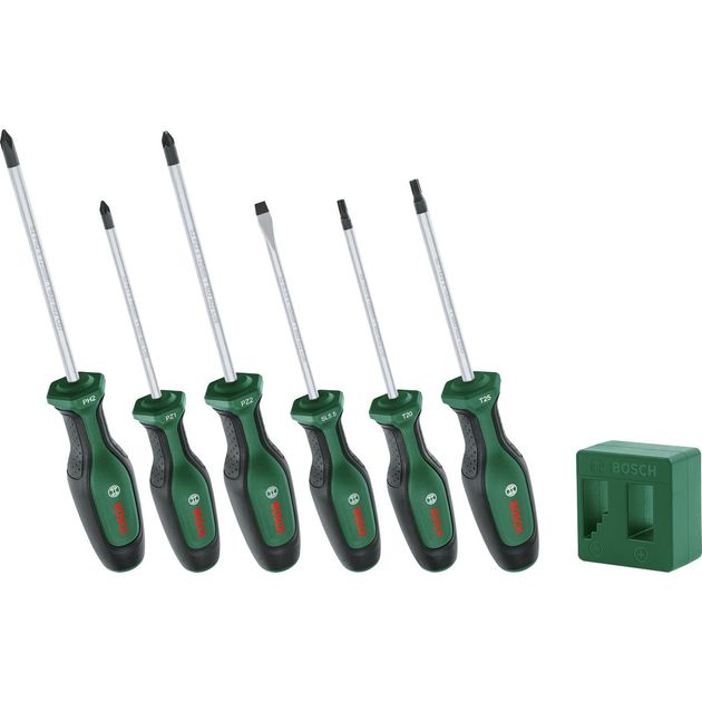 Bosch Викрутка набір 6шт, SL 4 мм, PH2х125 мм, PZ1х100 мм, PZ2х125 мм, Т20х100, Т25х100, фото  | SNABZHENIE.com.ua