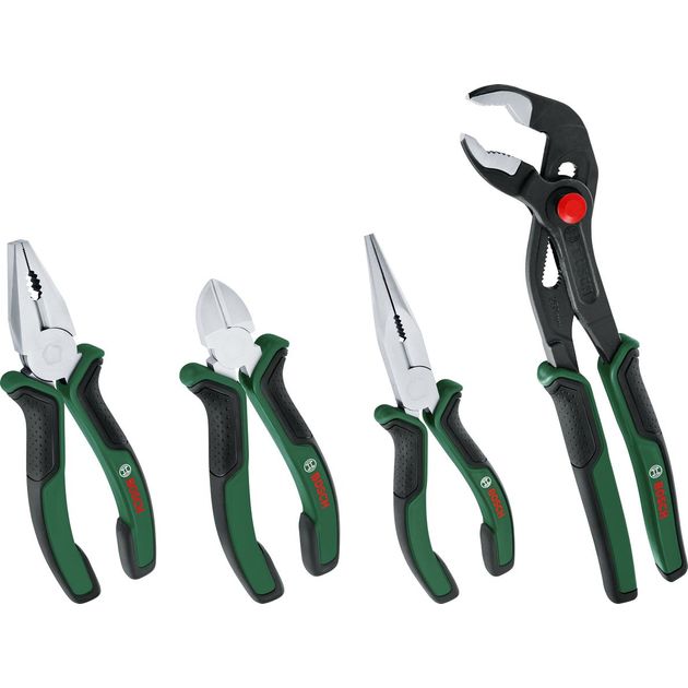 Bosch Плоскогубці набір 4 шт, комбіновані, подовжені, бокорізи, ключ для водяного насосу, фото  | SNABZHENIE.com.ua