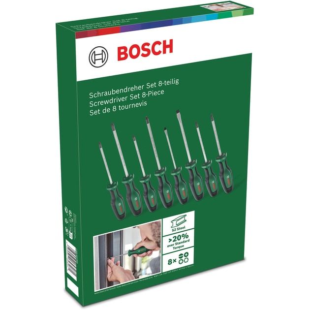 Bosch Викрутка набір 8шт, SL 4, 6.5 мм, PH1х100 мм, PH2х125 мм, PZ1х100 мм, PZ2х125 мм, Т20х100, Т25х100, фото , изображение 7 | SNABZHENIE.com.ua
