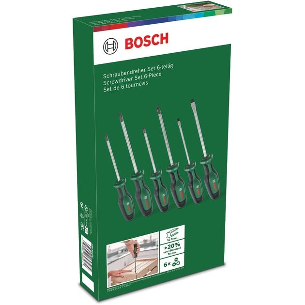 Bosch Викрутки набір 6шт, SL 4, 6.5 мм, PH1х100 мм, PH2х125 мм, PZ1х100 мм, PZ2х125 мм, фото , изображение 7 | SNABZHENIE.com.ua