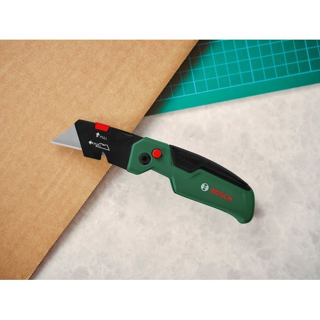Bosch Ніж складний, трапецієподібне лезо,корпус пластик, 144мм, фото , изображение 3 | SNABZHENIE.com.ua