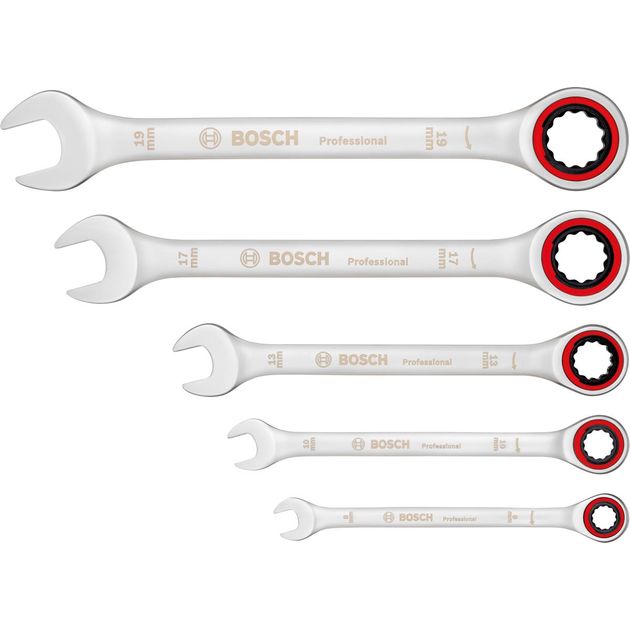 Bosch Ключі комбіновані, набір 5шт, 8,10,13,17,19мм, фото , изображение 4 | SNABZHENIE.com.ua