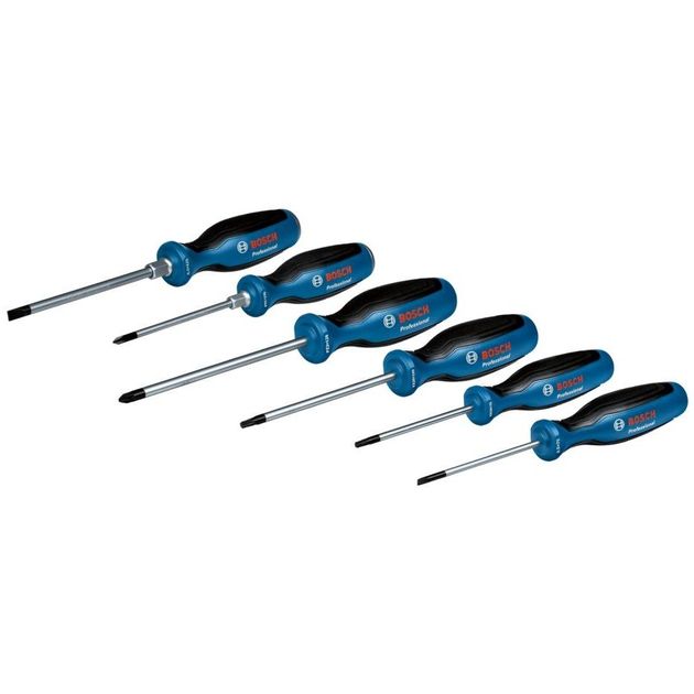 Bosch Викрутка набір 6шт, SL 3.5, 6.5 мм, Т15х75мм, Т20х100мм, PH1x100мм, PZ2x125 мм, фото  | SNABZHENIE.com.ua