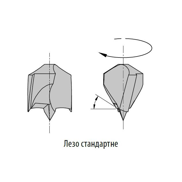 Сверло з двома канавками для глухих отворів, коротке 5 x 27 x 57,5 мм, хвостовик 10 мм CMT (310.050.11), фото , зображення 2 | SNABZHENIE.com.ua