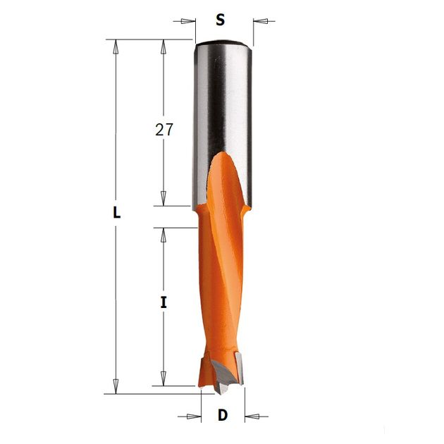 Сверло для глухих отверстий 5x27x57,5 мм, хвостовик 10 мм CMT, фото  | SNABZHENIE.com.ua