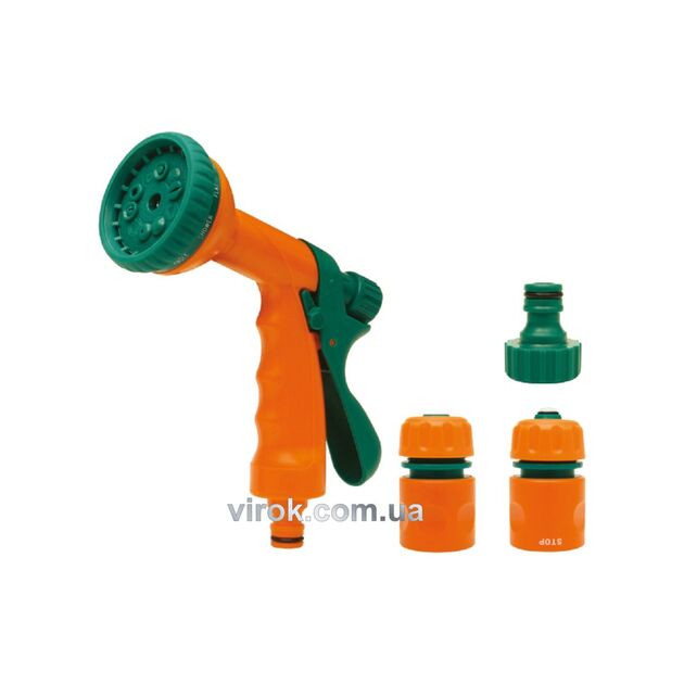 Зрошувач-пістолет FLO 10-режимів з набором з'єднань 1/2", фото  | SNABZHENIE.com.ua
