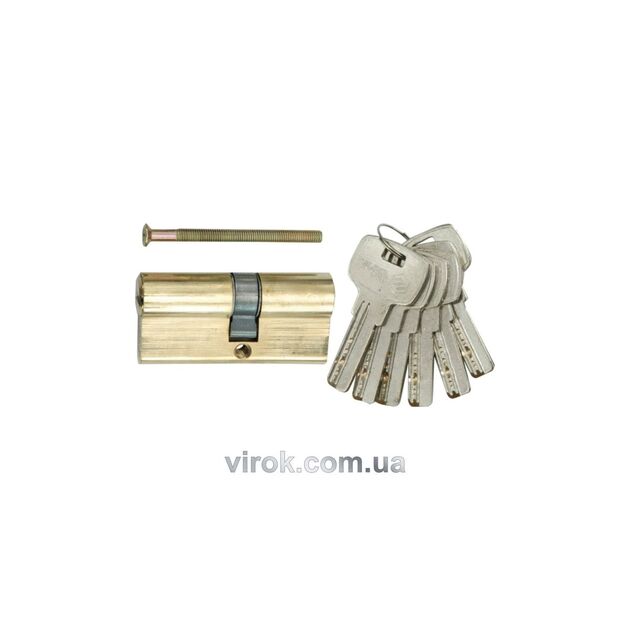 Серцевина замка VOREL латунна асиметрична, l=87мм, 36/51мм 6 ключів [12/72], фото  | SNABZHENIE.com.ua